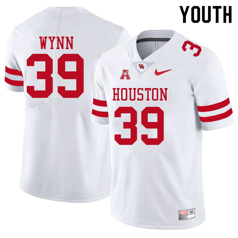 Youth #39 Dante Wynn Houston Cougars College Football Jerseys Sale-White - Click Image to Close